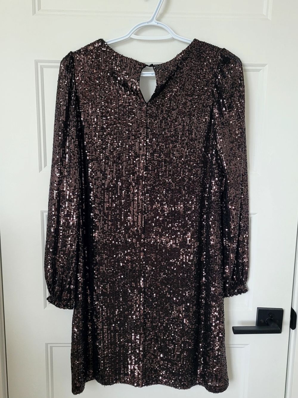 Reitmans Metallic Sequin Mini Dress XS Shiny Gold Glitter Festive Perfect
